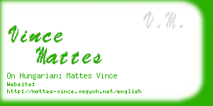 vince mattes business card